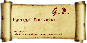 Györgyi Marianna névjegykártya